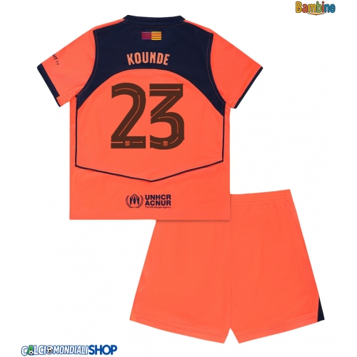 Maglie da calcio Barcelona Jules Kounde #23 Terza Maglia Bambino 2025-26 Manica Corta + Pantaloni corti)